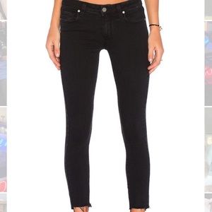 PAIGE Verdugo Crop Raw Hem Jeans - Black
